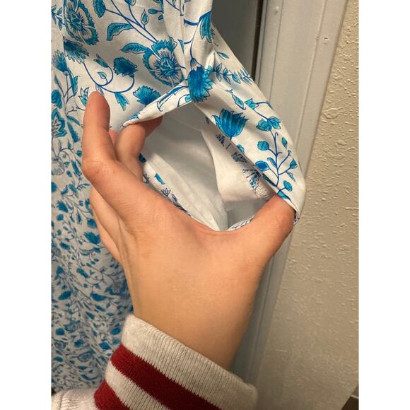 Draper James White Cotton Floral Poplin Tiered Midi Cottagecore Dress Size XL - Picture 8 of 10